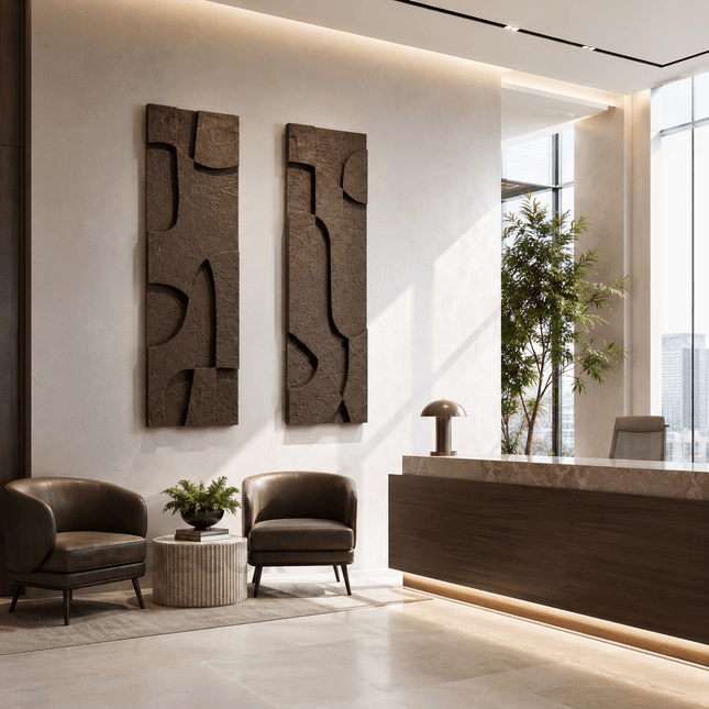 Carved Path Rhythm Japandi 3D Wall Art Set of 2 - product image 2