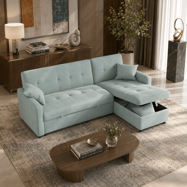 Nestora sectional sofa – upholstery and cushion detail close-up