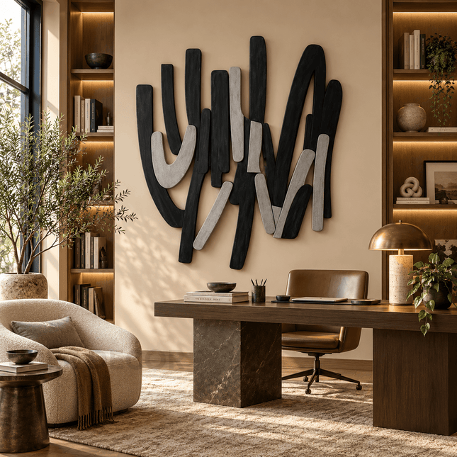 Linear Drift Japandi Wooden Wall Art - product image 2