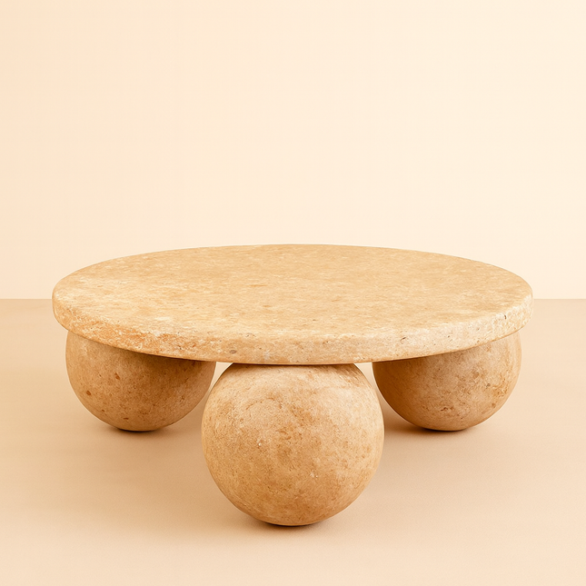 Albany Contemporary Mid Century Modern Japandi Coffee Table – Organic Freeform Wooden Top with Geometric Base – Minimalist Designer Center Table for Living Room