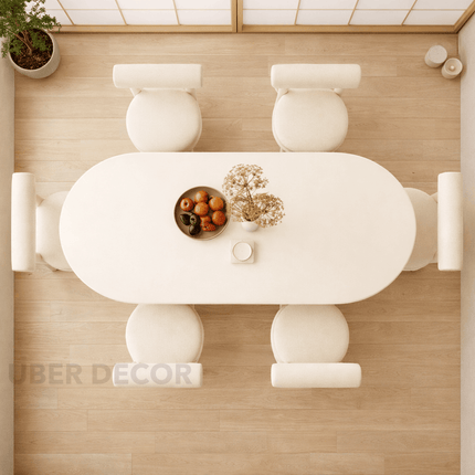 Zerano Organic Shape Dining Table Modern Minimalist Sculptural Base Designer Dining Table for Dining Room