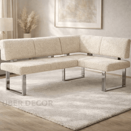 Elementa Edge Modern L Shaped Corner Bench Contemporary Minimal Customisable Seating for Dining Living Lounge and Office Spaces