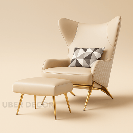 Nordic Luxe Recliner Set – Modern Lounge Chair with Ottoman for Living Room & Hotel Lounge