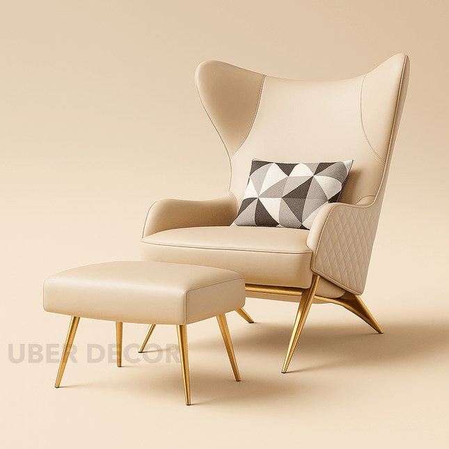 Nordic Luxe Recliner Set – Modern Lounge Chair with Ottoman for Living Room & Hotel Lounge