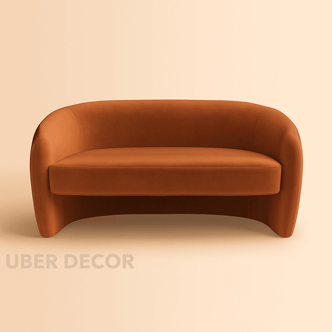 Bergen 61" Upholstered 2‑Seater Loveseat – Elegant Sculptural Sofa for Living & Lounge