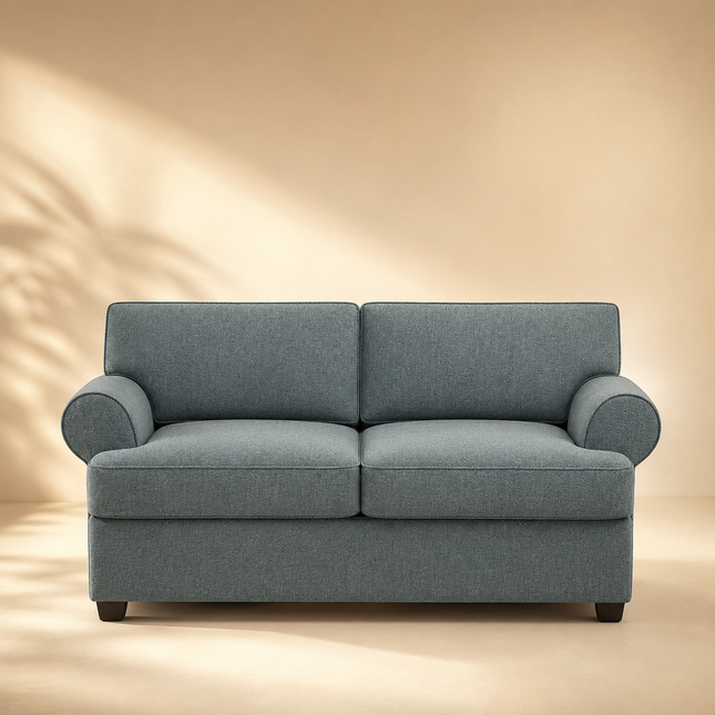 Perth 67" Upholstered 2 Seater Loveseat Plush Rolled-Arm Sofa for Elegant Living Spaces
