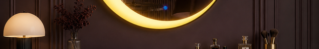 Kaelis Glow Round Mirror Front or Backlit with LED Lights- Touch Sensor Mirror for Bathroom and Bedroom