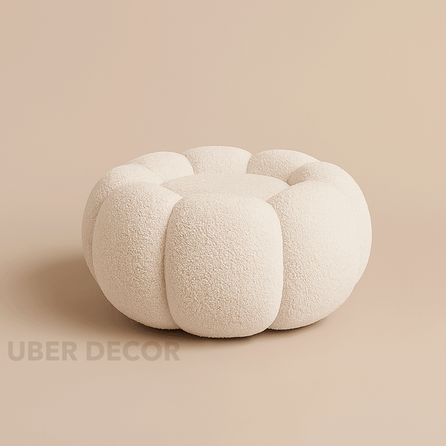 Pumpkin Hue Ottoman Stool Chair - Soft Stool & Footrest for Living Room or Bedroom Modern Living Room Furniture