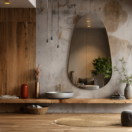 Arna Frameless Vertical Pill Shaped Decorative Mirror for Modern Homes - Uber Decor