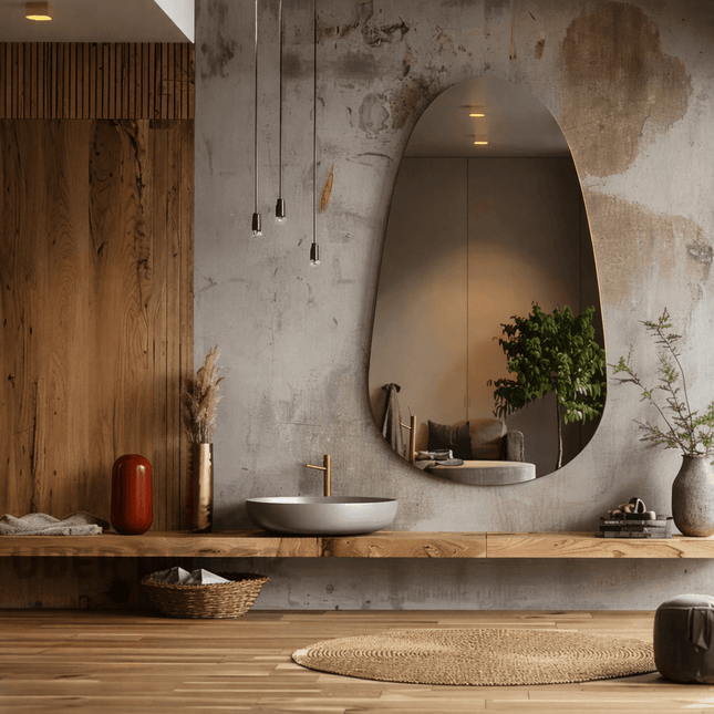 Arna Frameless HD Mirror – Vertical Pill-Shaped Elegant Decorative Mirror for Modern Homes