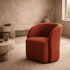 Burnt Terracotta Textured Boucle