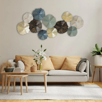 Colorful Umbrella Circles Metal Wall Decoration Metal Wall Art