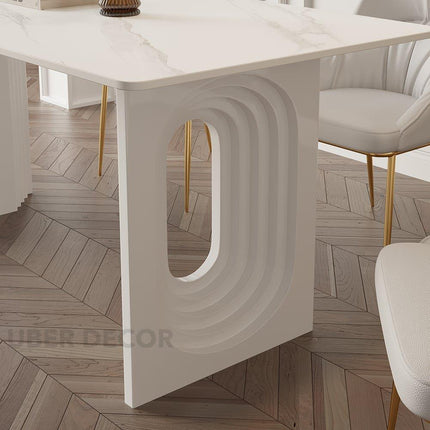 Welkin Home Rectangular Marble Top Dining Table Modern Mid-Century European Luxury Table for Dining Room Kitchen Dining Area & Formal Dining Hall