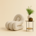 Soft Ivory Cream Fine Boucle-Suede Blend