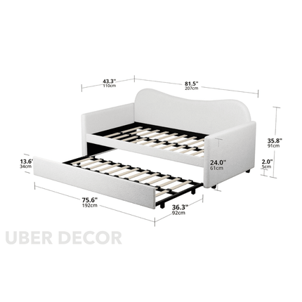 Antalya sofa cum bed – customisable fabric and size, made to order India