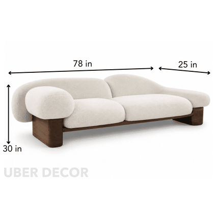 Auckland Designer Sofa Modern Japandi Luxury Couch with Asymmetric Arms