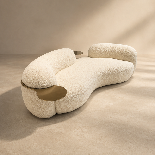 SkyHaven Cloud Lounge Sofa - Ultra-Soft Curved Couch for Minimalist Living Rooms