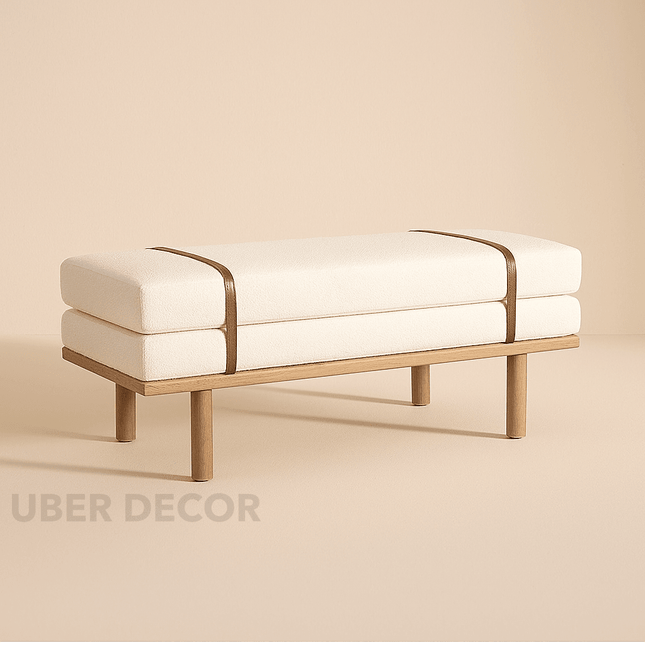 Havn Rest Japandi Upholstered Bench Scandinavian Minimal Living Dining Entryway Furniture