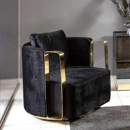 Aurelia Luxe – Modern Accent Chair with Optional 360 revolving Functionality for Living Room, Bedroom & Dining Spaces