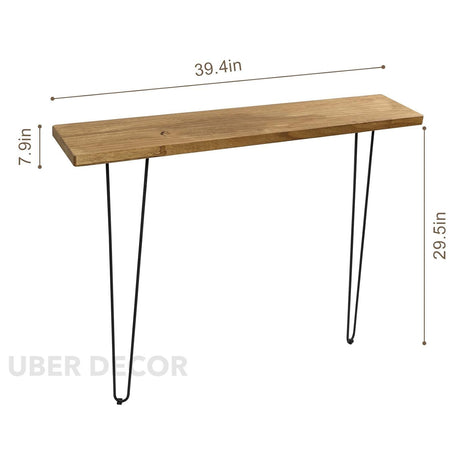 Tansu Linea Console Table – Nordic Minimalist Wood & Iron Console for Narrow Hallways & Porch Interiors - Uber Decor