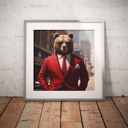 Bull and Bear Faces AI Wall Art- Set of 2