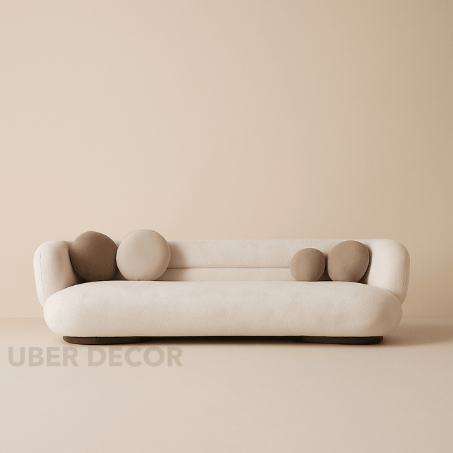 SereneCurve Luxury Boucle Couch - Contemporary 3-Seater Sofa with Modern Design