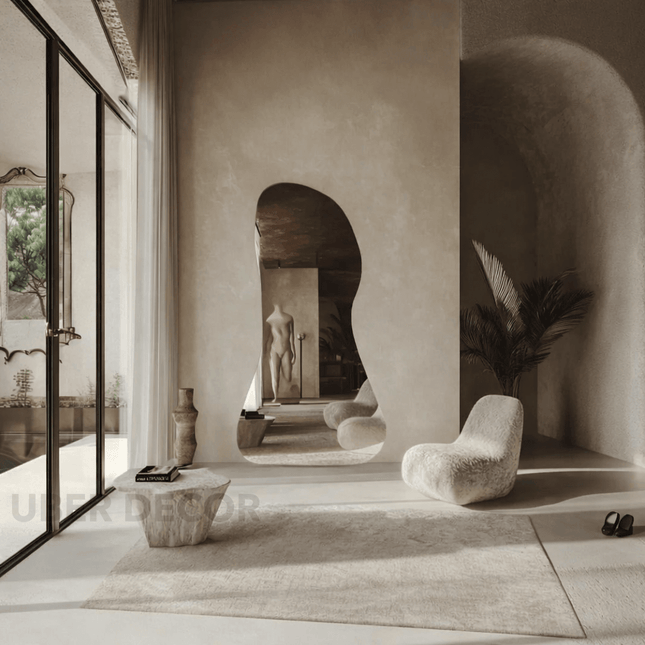 Miraan Frameless HD Mirror – Full-Length Irregular Wall Mirror for Fitroom, Bedroom & Lounge