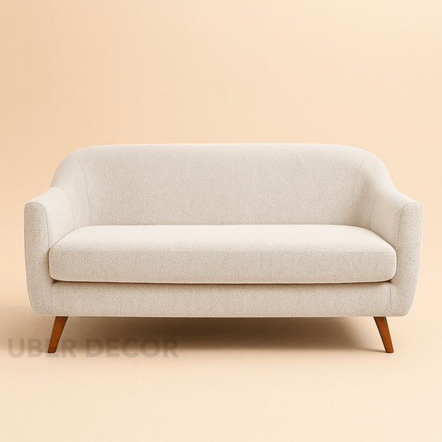 Aroha 63" 2-Seater Curved Loveseat – Modern Minimalist Sofa with Tapered Legs for Living Room