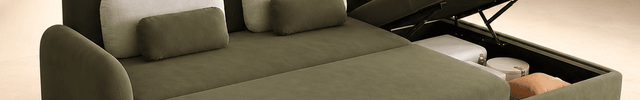 MONZA- Modern L Shaped Convertible Sofa Bed with Storage and Side Table for Living Room