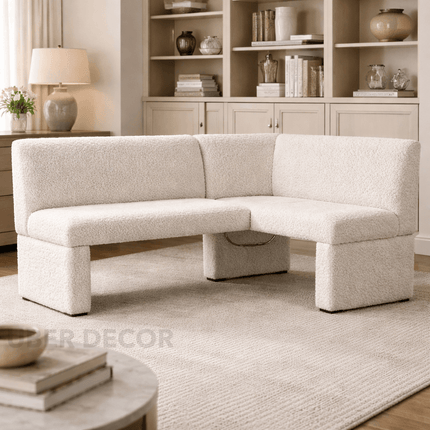 Casa Align Modern L Shaped Corner Bench Minimal Customisable Contemporary Seating for Dining Living Lounge and Office Spaces