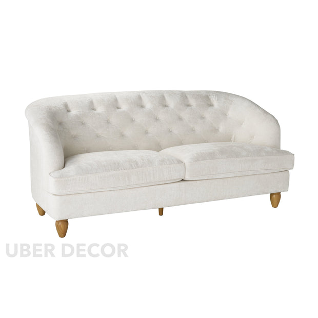 Nestrel Rolled‑Back 3‑Seater Tufted Sofa – Traditional American Modern Couch for Living Room - Uber Decor