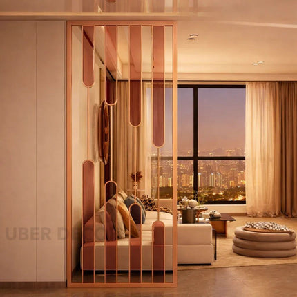 DRIVA Stainless Steel Layered Room Divider With Vertical Drop Design For Living Room Lounge And Contemporary Interior Spaces