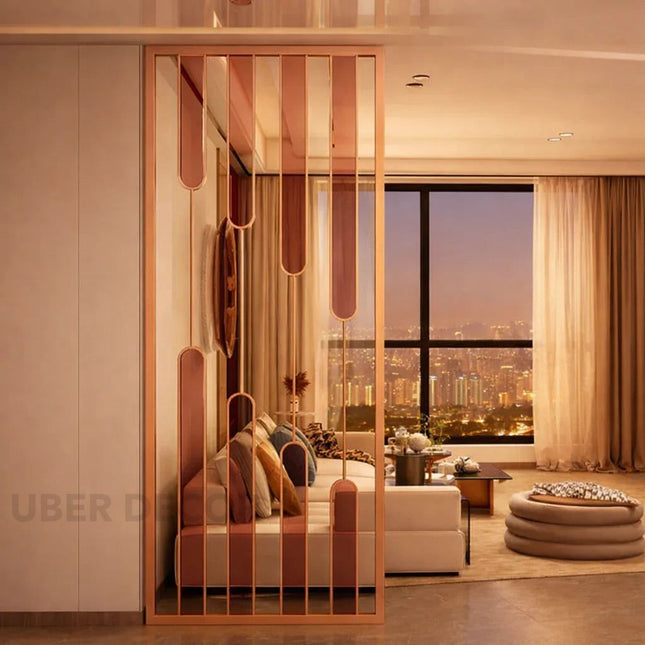 DRIVA Stainless Steel Layered Room Divider With Vertical Drop Design For Living Room Lounge And Contemporary Interior Spaces