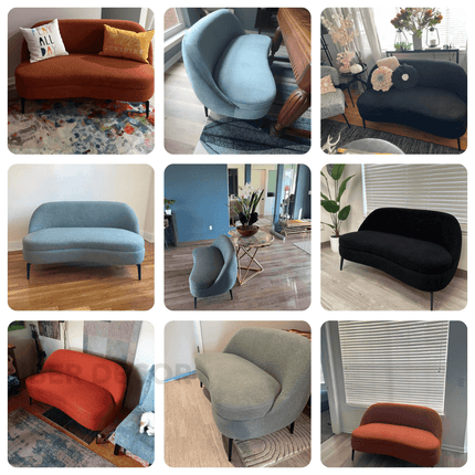 Seoul 50" 2-Seater Curved Loveseat Elegant Soft-Edge Sofa for Living or Lounge Areas