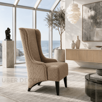 Nolan High Back Wing Chair – Modern Accent Seating for Living Room