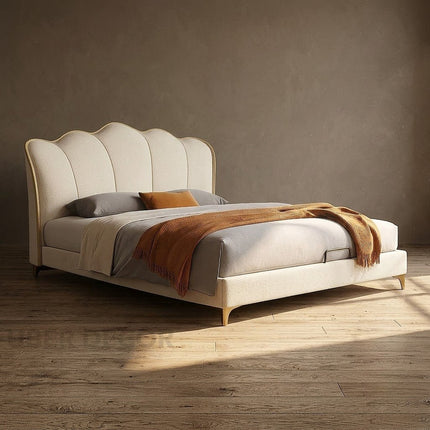 Dreamy Wave Wabi-Sabi Curved Bed – Japandi Sculptural Bedroom Statement