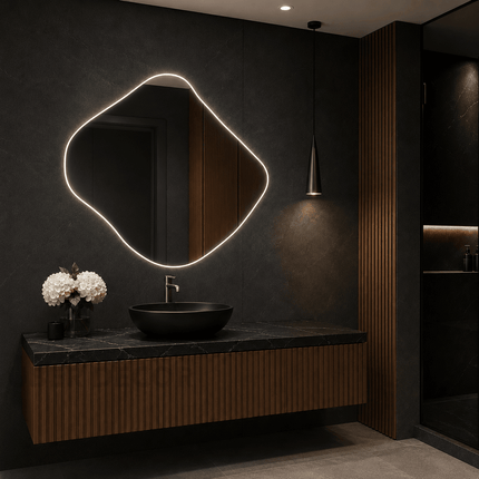 Adeline Frameless Wall Hanging LED Mirror – Front Lit or Back Lit Modern Bathroom Vanity Mirror