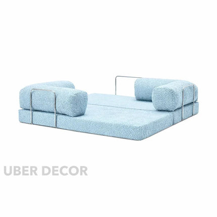 The Teddy Block Sofa- 5-in-1 Modern Adjustable Sofa Cum Bed for Guest Room, Kids Room, Bedroom or Living Room- Custom Fabric and Size
