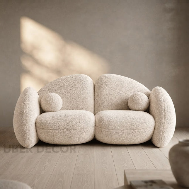 Rumi Modern Wabi Sabi Pebble Sofa, Luxury Sculptural Sofa for Living Room, Lounge Area, Bedroom, Waiting Space