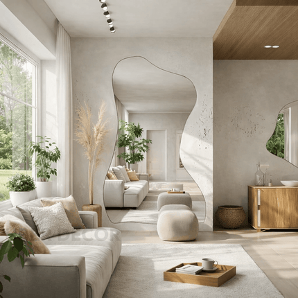 Orva Frameless HD Mirror – Oversized Irregular Full-Length Mirror for Fitrooms, Living Rooms & Hallways