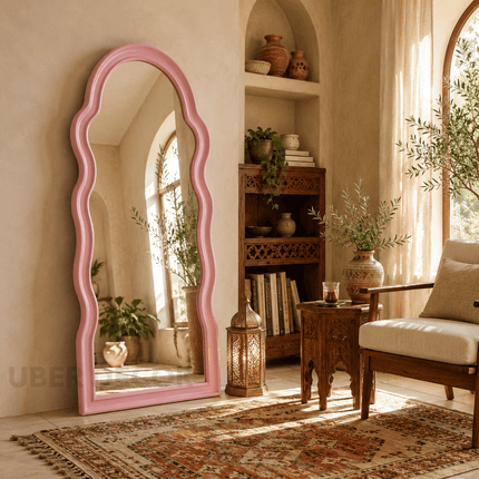 Farida Scalloped Arch Floor Mirror – Decorative Full Length Mirror