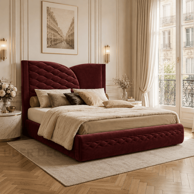 Quiet Arc Wave Bed – Contemporary Luxury Bed for Boutique Bedroom