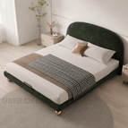 Deep Forest Green Suede Velvet