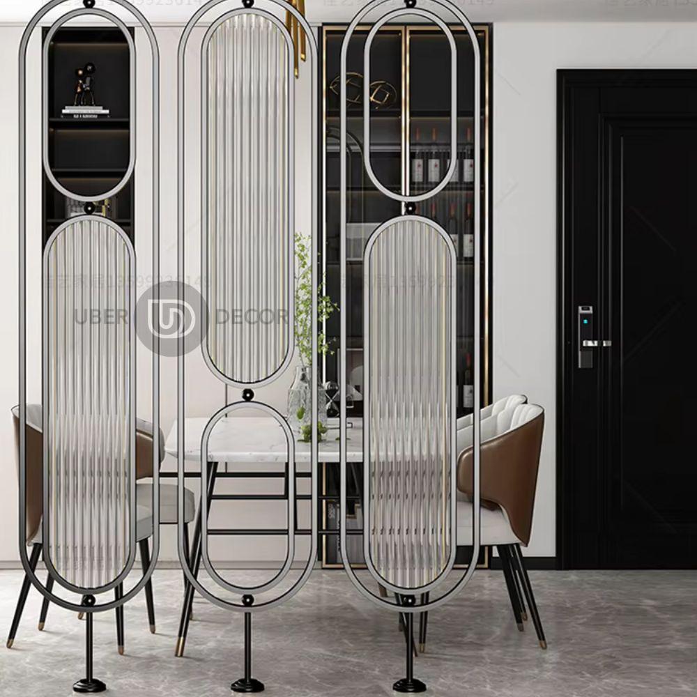 Chic Metal Room Divider Wall Stainless Steel Room Partition Screen - Customizable Metal Room Separator