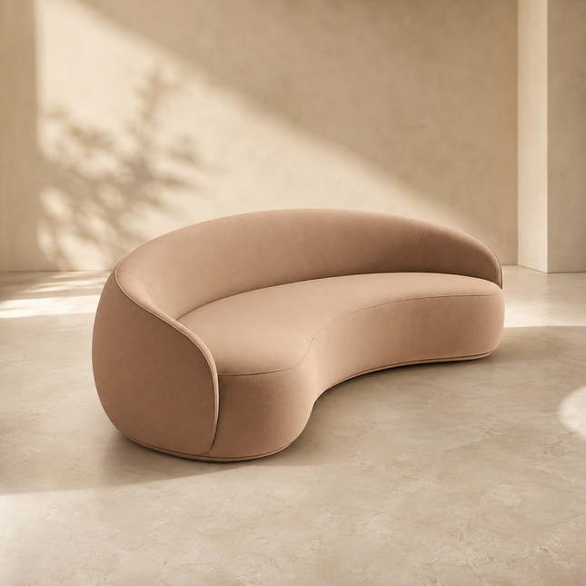 Santiago Serenity Sofa - Contemporary & Boho Style - Curved Couch - For Living Room