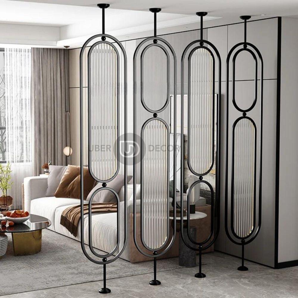 Chic Metal Room Divider Wall Stainless Steel Room Partition Screen - Customizable Metal Room Separator