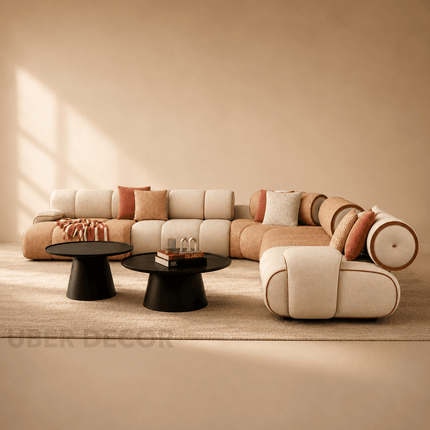 Alicante Luxury Modern Modular Sofa with Rounded Cushion Design Customisable Designer Couch for Premium Lounge Spaces