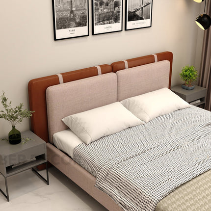 Modern Muse Bed – Dual-Tone Upholstered Headboard Platform Bed