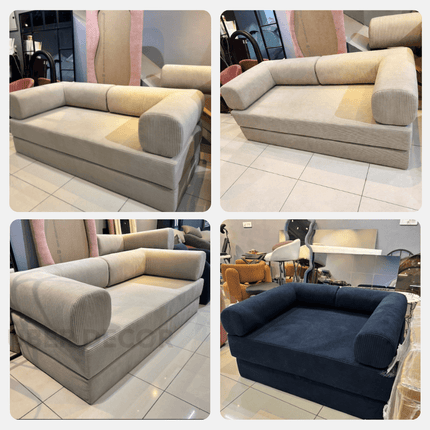 The Teddy Block Sofa- 5-in-1 Modern Adjustable Sofa Cum Bed for Guest Room, Kids Room, Bedroom or Living Room- Custom Fabric and Size