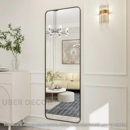 Elegant Quad Marvel Curved Rectangle Full Length Large Standing Mirror for Bedroom